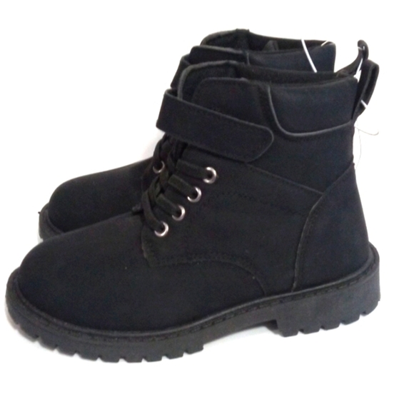 US SPORT OUTDOOR BLACK LACE UP HIGH TOP HIKING BOOTS BOYS SIZE 1 NWT - Picture 4 of 11